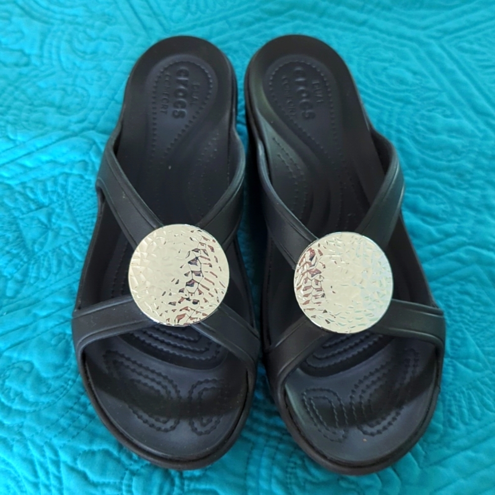 Crocs Wedge Sandals Size 11W